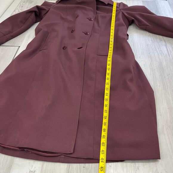 Vintage ILGWU Purple Long Sleeve Button Front Lined Warm Trench Style Coat - Picture 10 of 10